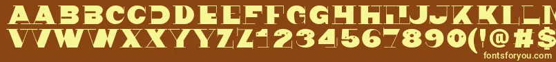 フォントNonsen72 – 黄色のフォント、茶色の背景