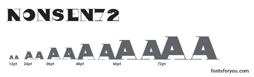 Размеры шрифта Nonsen72