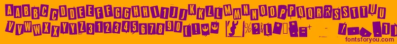 Devastation Font – Purple Fonts on Orange Background