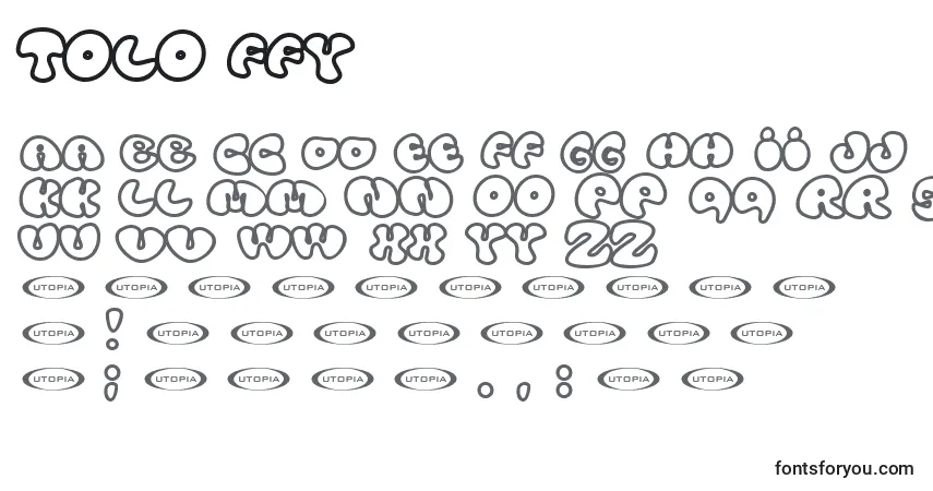 A fonte Tolo ffy – alfabeto, números, caracteres especiais