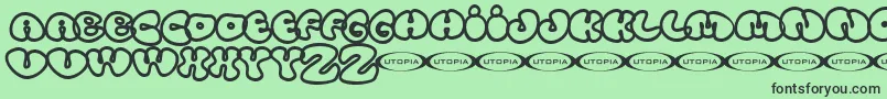 フォントTolo ffy – 緑の背景に黒い文字