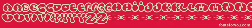 フォントTolo ffy – 赤い背景に緑の文字