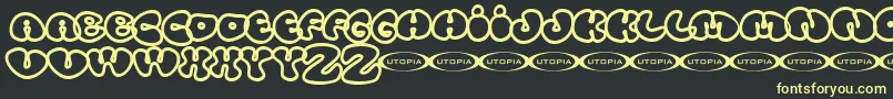 フォントTolo ffy – 黒い背景に黄色の文字