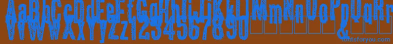 Okas Font – Blue Fonts on Brown Background