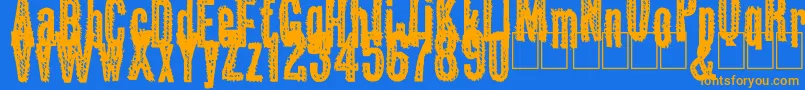 Okas Font – Orange Fonts on Blue Background
