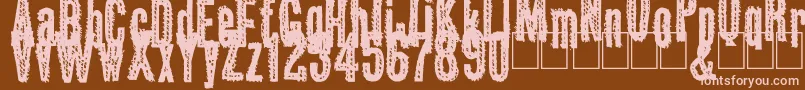 Шрифт Okas – розовые шрифты на коричневом фоне