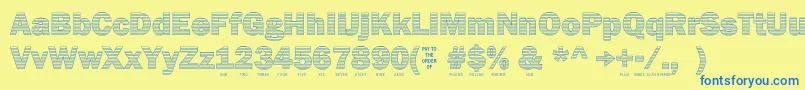 Secure26a Font – Blue Fonts on Yellow Background