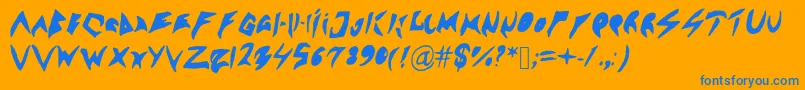 Sennsunngeta Font – Blue Fonts on Orange Background