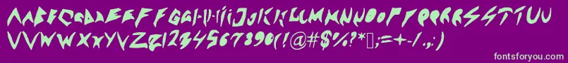 Sennsunngeta Font – Green Fonts on Purple Background