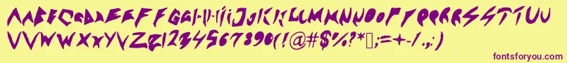 Sennsunngeta Font – Purple Fonts on Yellow Background