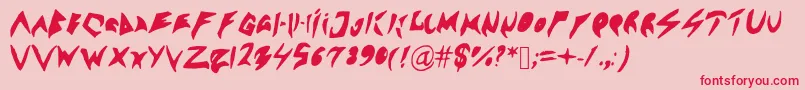 Sennsunngeta Font – Red Fonts on Pink Background