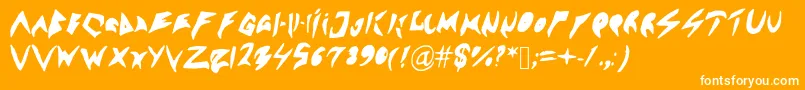 Sennsunngeta Font – White Fonts on Orange Background