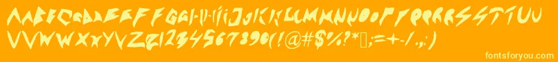 Sennsunngeta Font – Yellow Fonts on Orange Background