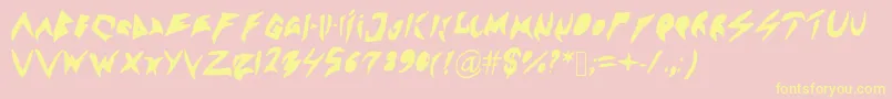 Sennsunngeta Font – Yellow Fonts on Pink Background