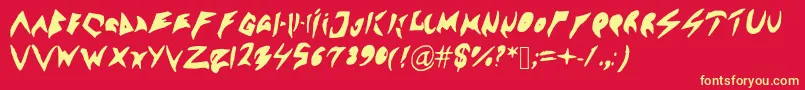 Sennsunngeta Font – Yellow Fonts on Red Background