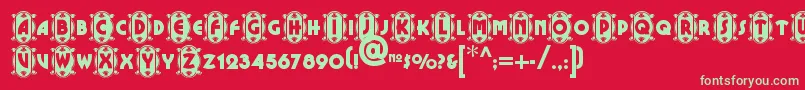 Cameoappearancenf Font – Green Fonts on Red Background