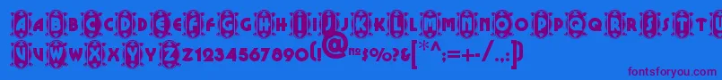 Cameoappearancenf Font – Purple Fonts on Blue Background