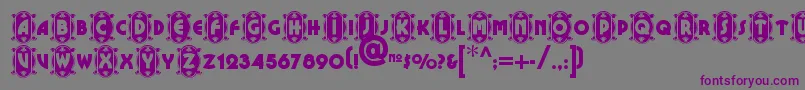 Шрифт Cameoappearancenf – фиолетовые шрифты на сером фоне