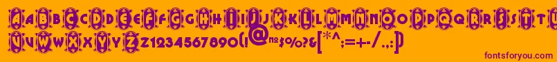 Шрифт Cameoappearancenf – фиолетовые шрифты на оранжевом фоне