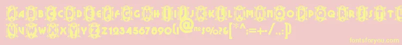 Cameoappearancenf Font – Yellow Fonts on Pink Background