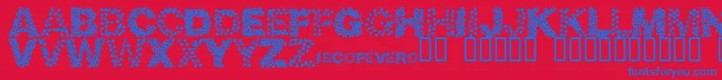 Discotec Font – Blue Fonts on Red Background