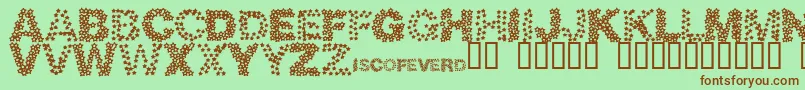 Discotec Font – Brown Fonts on Green Background