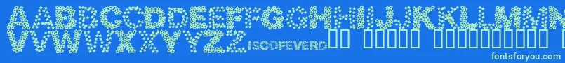 Discotec Font – Green Fonts on Blue Background