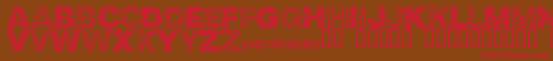 Discotec Font – Red Fonts on Brown Background
