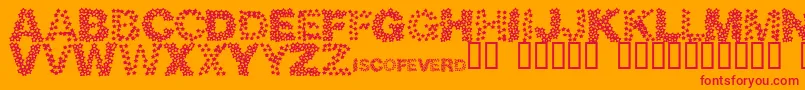 Discotec Font – Red Fonts on Orange Background