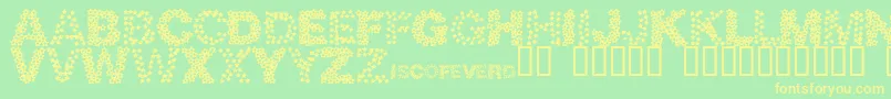 Discotec Font – Yellow Fonts on Green Background