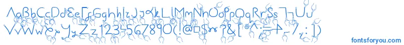GestureStroke Font – Blue Fonts on White Background