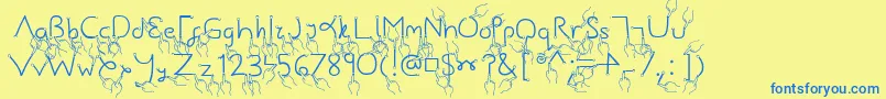 GestureStroke Font – Blue Fonts on Yellow Background