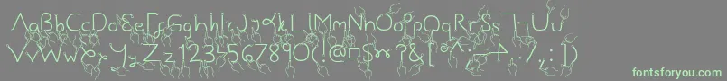 GestureStroke Font – Green Fonts on Gray Background