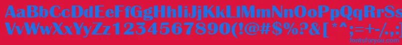 フォントAlbionicexpBold – 赤い背景に青い文字