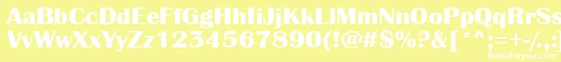 Police AlbionicexpBold – polices blanches sur fond jaune