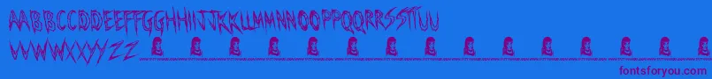 Manhunter Font – Purple Fonts on Blue Background