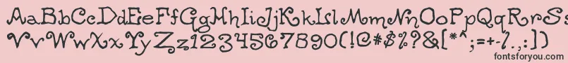 フォントOgdredweary – ピンクの背景に黒い文字