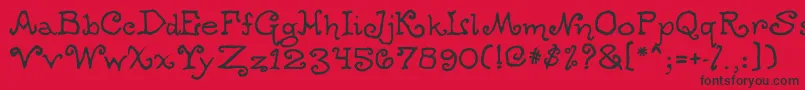 Ogdredweary Font – Black Fonts on Red Background