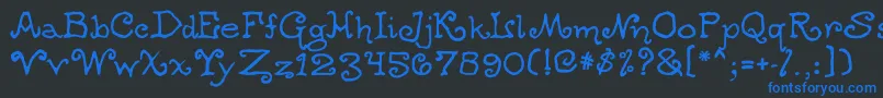 Ogdredweary Font – Blue Fonts on Black Background