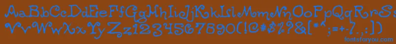 Ogdredweary Font – Blue Fonts on Brown Background