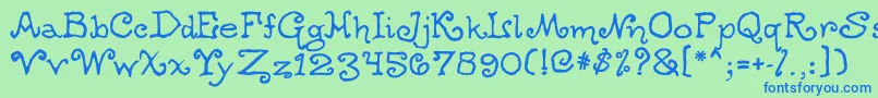 Шрифт Ogdredweary – синие шрифты на зелёном фоне
