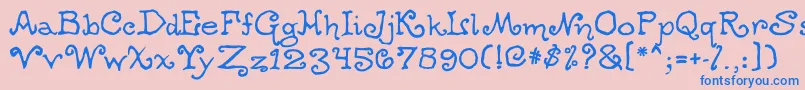 Ogdredweary Font – Blue Fonts on Pink Background