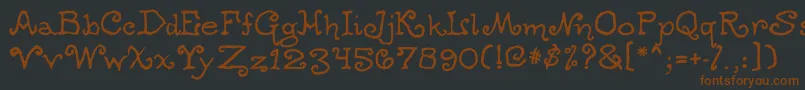 Шрифт Ogdredweary – коричневые шрифты на чёрном фоне