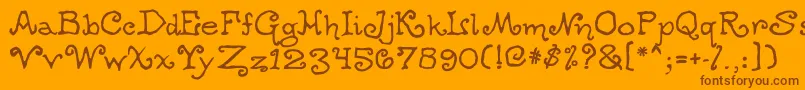 Ogdredweary Font – Brown Fonts on Orange Background