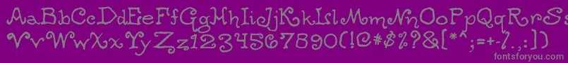 Ogdredweary-fontti – harmaat kirjasimet violetilla taustalla