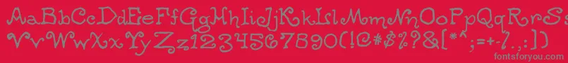Ogdredweary Font – Gray Fonts on Red Background