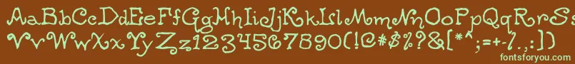 Ogdredweary Font – Green Fonts on Brown Background