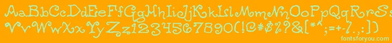 Шрифт Ogdredweary – зелёные шрифты на оранжевом фоне