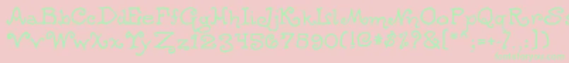 フォントOgdredweary – ピンクの背景に緑の文字