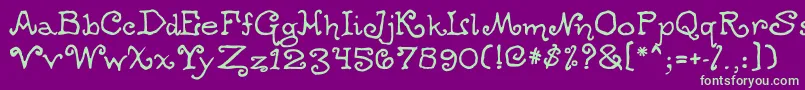 Ogdredweary-Schriftart – Grüne Schriften auf violettem Hintergrund